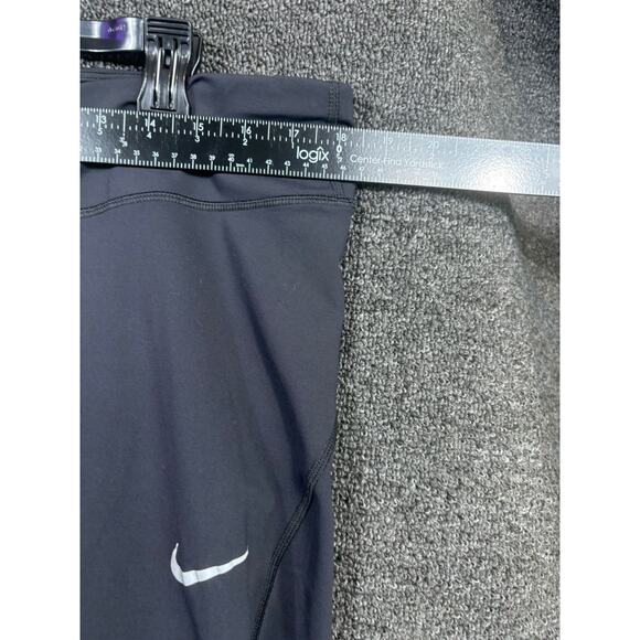 Nike Dri Fit Cropped Running Pants Womens Size 1X Black Drawstring Mid Rise - Picture 4 of 6